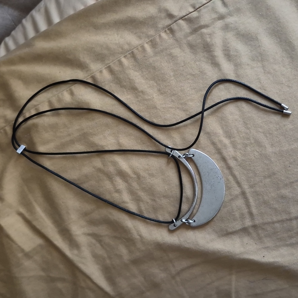 Art Deco Geometric Crescent Statement Pull Cord S… - image 4